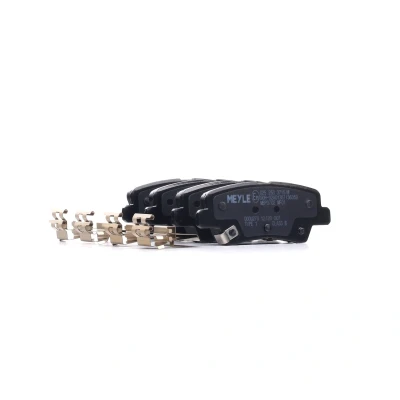 Imagen de MEYLE 025 253 3715/W Juego de pastillas freno ORIGINAL Quality Eje trasero con avisador acústico desgaste Chapa antichirridos accesorios