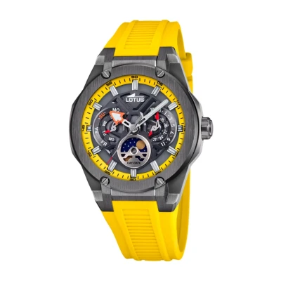Imagen de LOTUS Reloj Hombre 18946/1 Vortex Caja de Acero Inoxidable 316l Negro Correa Caucho Amarillo