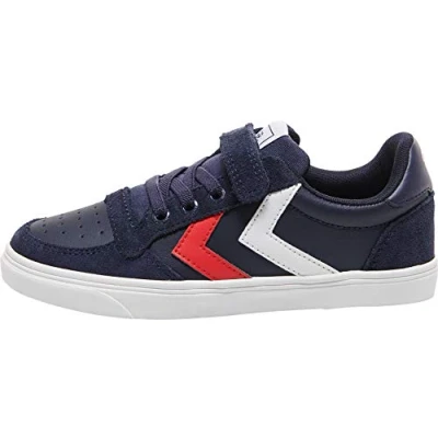 Imagen de Hummel Slimmer Stadil Leather Low Jr, Zapatillas para Unisex Niños, Azul (Peacoat 7666), 34 EU