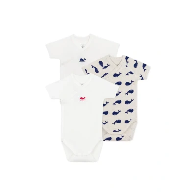 Imagen de Petit Bateau A0CD1 Body de Nacimiento Manga Corta, Variante 1, 0 3 mois (Pack 3) para Bebés