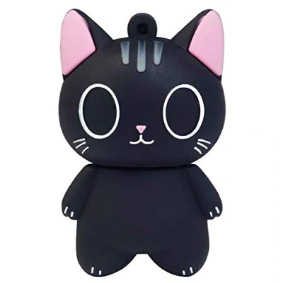 Imagen de LEIZHAN Memoria USB 32GB Gato,Pendrive 2.0 Flash Drive Impermeable Silicona Regalo para Niños,Estudiantes(Gato,32GB)