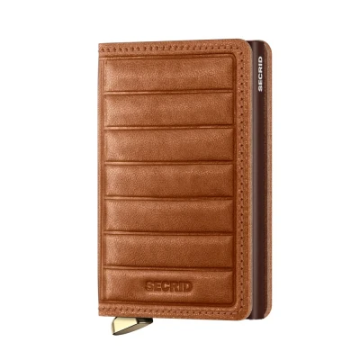Imagen de Secrid Slimwallet Emboss Lines Cognac Grabado gratuito