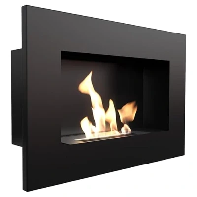 Imagen de Chimenea Bio KRATKI Delta 400 x 600 mm Envase de 0,2 L Negro sin acristalamiento etanol Pared Ideal para hogar, salón o Dormitorio TÜV Probado en Renania
