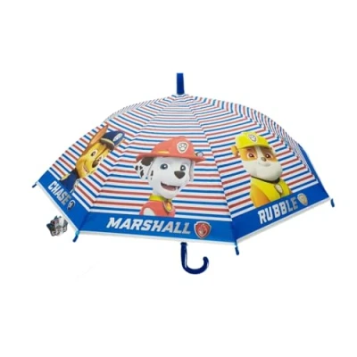 Imagen de eplusm PAW PATROL PUPS RULE Paraguas Cúpula Manual, 8 Paneles, Varillas Metálicas, Cómodo y Versátil, Calidad Resistencia, 43 cm, Material Poliéster