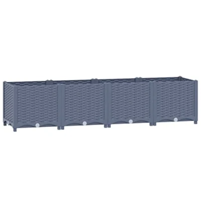 Imagen de vidaXL Arriate Jardinera Macetero Recipiente Flores Plantas Soporte Jardín Patio Terraza Balcón Decoración Adornos 160x40x38 cm Polipropileno