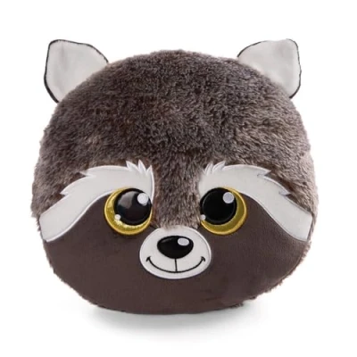 Imagen de NICI Cojín GLUBSCHIS Mapache Clooney 32x32cm Gris Almohada mullida, niñas, bebés y Amantes de los Peluches, Ideal para casa, la guardería o Viaje, Color (48586)