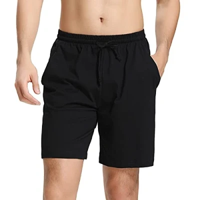 Imagen de Aseniza Pantalones Cortos Hombre 100% Algodon Pantalon Corto Pijama Elástico Verano a Cuadros Casa Pack 1&amp;2(Un negro,S