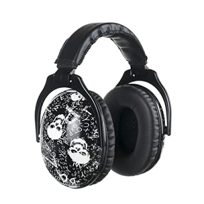 Imagen de PROTEAR Orejeras para niños, protección auditiva ajustable, contra el ruido, auriculares concierto con SNR 28dB (calavera)