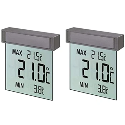 Imagen de TFA Dostmann Vision 30.1025 Termómetro digital para ventana (pantalla grande, 97 x 22 105 mm, 2 unidades)