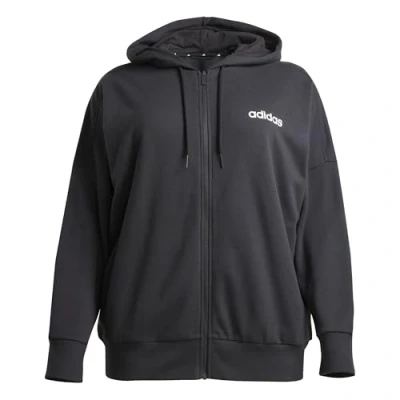 Imagen de adidas Sportswear Essentials Linear FULL ZIP PLUS SIZE Sudadera con cremallera, Mujer, Talla: 52 54, Black white