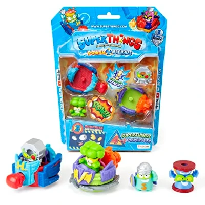 Imagen de SuperThings Power Machines Blíster 4 (Incluye 1 capitán Plateado) y 2 PowerJets Diferentes.