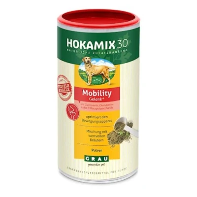 Imagen de GRAU El Original HOKAMIX30 Mobility Joint Powder, Mezcla de Hierbas Naturales para Problemas articulares, Paquete Individual (1 x 750 g), alimento complementario Perros