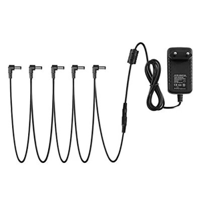 Imagen de Donner Adaptador de fuente alimentación 9 V AC/DC para pedales con cable 5 vías