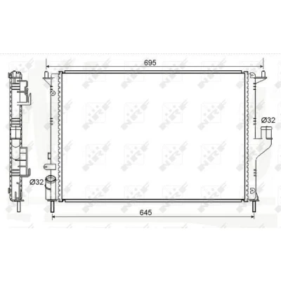Imagen de NRF 53118A Radiador, refrigeración del motor Aluminio 586 414 23 Aletas unidas mecánicamente DACIA: Sandero I, Duster SUV, Logan I MCV