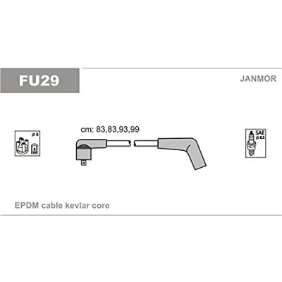 Imagen de JANMOR FU29 Juego de Cables Encendido FORD: KA Hatchback, Escort 6, FIESTA 4