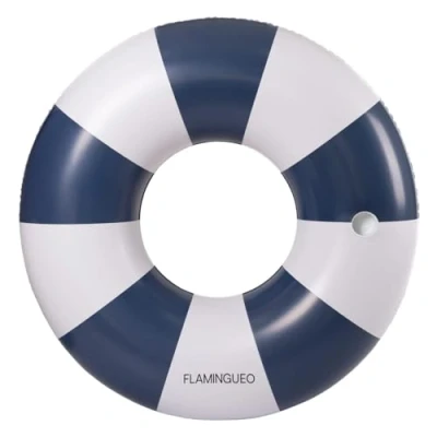 Imagen de Flamingueo Flotador Gigante, Extra Grande, para Playa y Piscina, Forma Donut, Diseño Bicolor, PVC Resistente, Doble Válvula, 121 x 32 cm