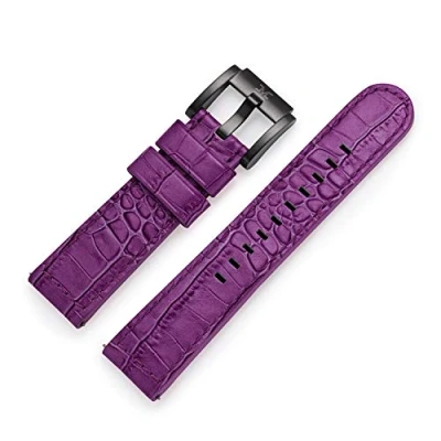 Imagen de TW Steel Marc Coblen Correa de reloj piel con cierre negro 22 mm, Morado Croko,