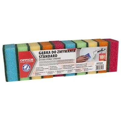 Imagen de Office Products 22035612 99 esponja de limpieza, 10 unidades, tamaño: 4,6 x 7,4 cm ± 2 mm, limpieza para cocina dos caras suciedad