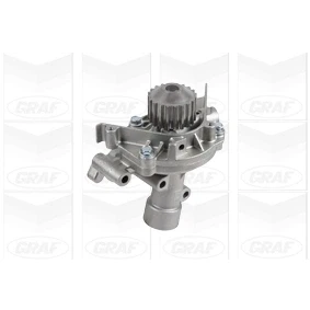 Imagen de GRAF PA1045 Bomba de agua 20 con tapa, junta anular mecánico Chapa acero 59,84 para accionamiento correa trapecial PEUGEOT: 206 Hatchback