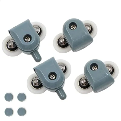 Imagen de 4 Ruedas para mampara de Ducha 25mm Rodillos puerta Polea Doble Parte Inferior Superior Puertas Correderas corredera cristal baño cristales 3 6 mm