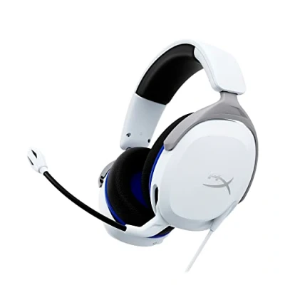Imagen de HyperX Cloud Stinger 2 Core, Cascos gaming para Playstation, Drivers de 40 mm y Audio Envolvente, 3.5 mm, Micrófono Plegable con cancelación ruido Blanco