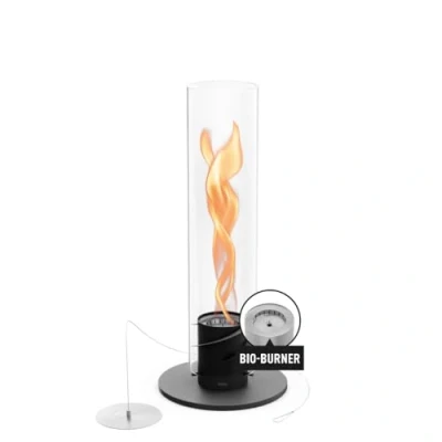 Imagen de höfats Spin 1200 Negro NUEVO modelo con larga duración de combustión gracias a la innovadora tecnología combustión: chimenea bioetanol líquida, fuego mesa acero inoxidable,