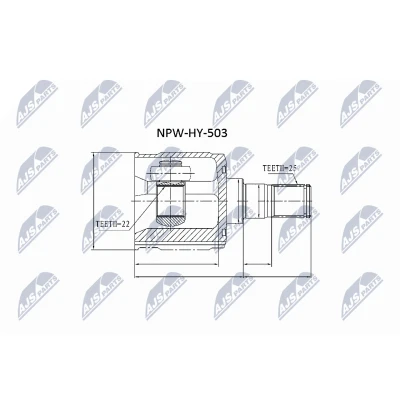 Imagen de NTY NPW HY 503 Junta Homocinética lado de engranaje HYUNDAI: Getz, ACCENT 2, i30 I Hatchback