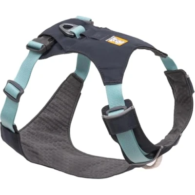 Imagen de RUFFWEAR Arnés para Perros Hi &amp; Light, Ultraligero Caminar de Aventura, Totalmente Ajustable, Portal Accesorios Aluminio en V, Bolsa identificación, Basalt Grey XX Small