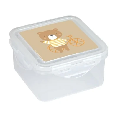 Imagen de Safta M916 Preescolar Osito Fiambrera, Portatodo, Porta Comida, Calidad y Máxima Resistencia, Recreo, 13x13x7.5, Color Beige, Unisex niños, Estándar