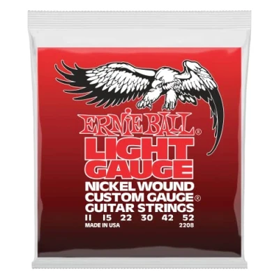 Imagen de Ernie Ball Light Cuerdas para guitarra eléctrica, entorchado de níquel, con cuerda Sol entorchada, calibre 11 52
