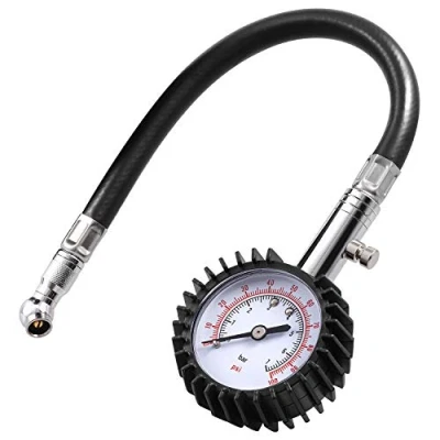 Imagen de CZC AUTO Medidor de presión neumáticos, Accesorios coche, con manguera aire flexible 100 PSI, resistente y preciso, certificado ANSI para bicicleta motocicleta