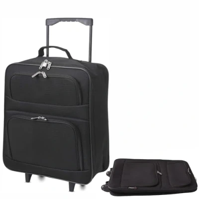 Imagen de 5 Cities FOLDCASE01 Maleta Plegable, Trolley Equipaje de Cabina con 2 Ruedas, 55x40x20, Negro