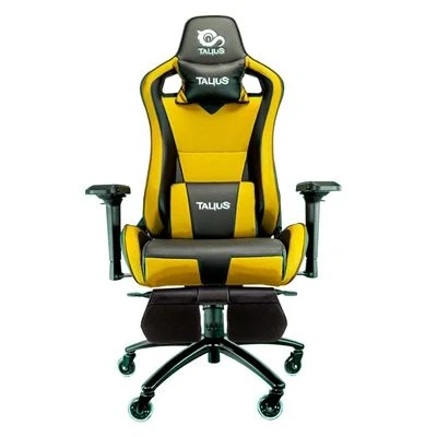 Imagen de Talius Caiman V2 Silla Gaming Profesional con reposapiés Extraible, Inclinación y Altura Regulable, reposabrazos 4D Ajustables (Azul)… (Amarilla)