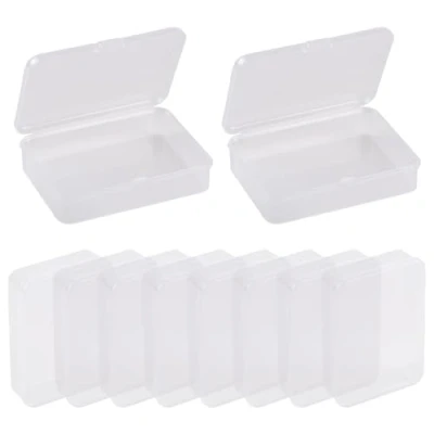 Imagen de Wisebom Cajas Plastico Pequeñas Transparentes 10 Piezas Caja Transparente con Tapa Organizadora para Joyas Artículos Tarjetas (10,5 x 7,5 2,5 cm)