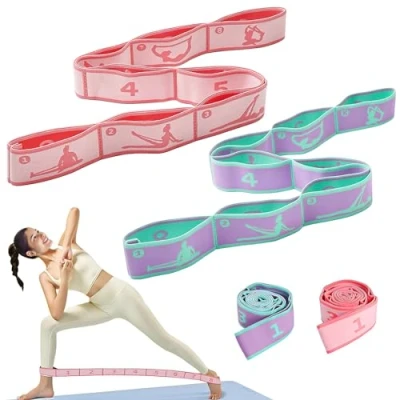 Imagen de Gomas Elasticas Musculacion,Bandas Fitness,Banda Elastica Fitness,2 pcs Son Violeta Verde + Rosa.es Suave y CóModo, Tiene Extraordinaria Elasticidad, Resistencia al desgaste Durabilidad.