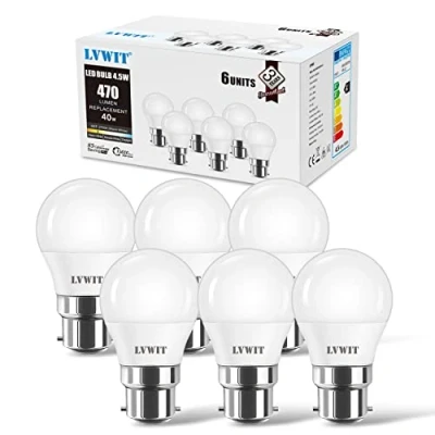 Imagen de LVWIT Bombillas LED Golf B22, No regulable Pack de 6 unidades.