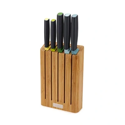 Imagen de Joseph Elevate Knives Set de 5 Cuchillos con Portacuchillos Bambú Multicolor