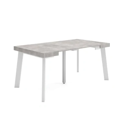 Imagen de Skraut Home Mesa Consola Extensible Comedor Plegable 160 para 8 comensales Patas de Madera Estilo Moderno Cemento