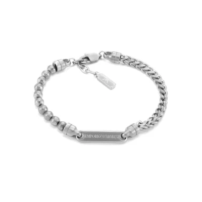 Imagen de Emporio Armani Pulsera de Acero inoxidable plateada para hombre, EGS3181040, Eine Grösse, inoxidable, No es una piedra preciosa