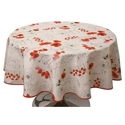 Imagen de Le linge de Jules Manteles, Poliéster, Rojo, Redondo 160 cm
