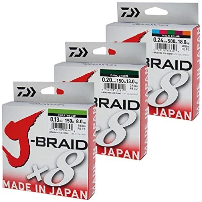 Imagen de Daiwa J Braid X8 0.24mm 18kg 300m Verde Oscuro Hilo trenzado