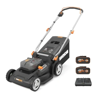 Imagen de WORX Nitro WG745E Cortacésped inalámbrico 40 V 4 Ah Superficie máxima de 500 m² Ø41 cm 50 L corte hasta los bordes 6 alturas Incluye 2 baterías y cargador