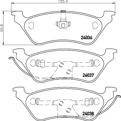 Imagen de HELLA 8DB 355 011 061 Juego de pastillas freno no preparado para indicador desgaste CHRYSLER: Voyager 4, Grand IV