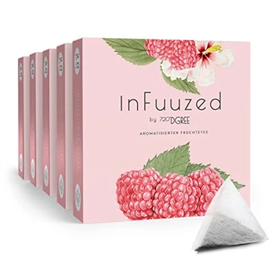 Imagen de 720DGREE Sabor para Agua &quot;InFuuzed&quot; Frambuesa 5x 20 sobres Bebida fría sin Azúcar, Calorías Naturalmente deliciosa tu botella Alternativa a limonada, té helado, pastillas efervescentes