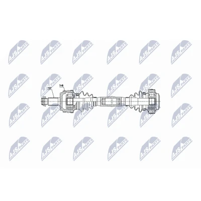 Imagen de NTY NPW BM 036 Árbol de transmisión Eje trasero izquierda Automático, 6 vel., Caja cambios manual, marchas, 5 marchas