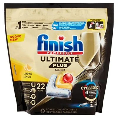 Imagen de Finish Ultimate Plus All In One Lemon Pastillas para lavavajillas (22 lavados), 268,4 g