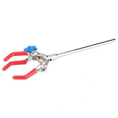Imagen de Labasics 3 Dientes Abrazadera Giratorio, Durable Prong de Ajuste único, Multiusos Laboratorio Swivel Clamp Estilo Dedo con Barra 18 cm para Uso en