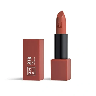 Imagen de 3INA MAKEUP The Lipstick 273 Borgoña Claro Labial Cremoso Barra de Labios Mate con Vitamina E y Manteca Karité Alta Pigmentación Olor a Vainilla Vegan Cruelty Free