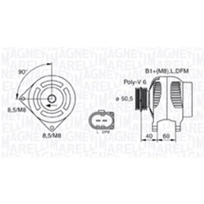 Imagen de MAGNETI MARELLI 063731542010 Alternador 14V 90A SEAT: Ibiza 3, 2, Córdoba II Berlina, VOLKSWAGEN: TRANSPORTER 4, 4 Bus