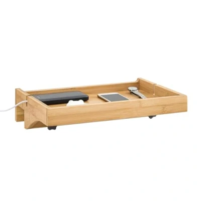 Imagen de SoBuy NKD01 N,Estante de Noche bambú Moderno,Mesilla Flotante Ajustable para Habitaciones Pequeñas,ES(Madera)